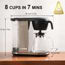 Bonavita Enthusiast 8 Cup Drip Coffee Brewer, Pour Over, SCA Certified Coffee Machine with Glass Carafe, Stainless Steel Panel, Removable Reservoir