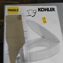KOHLER 25875-0 Hyten 3" Height, Elevated Soft Close Elongated Toilet Seat, Contoured Seat with Grip-Tight Bumpers, Quick-Attach Hardware, No Slam Toilet Seat, White
