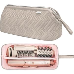 Leudes Hair Tools Travel Bag for Shark Flexstyle Carrying Case Portable Shark Hair Air Wrap Dryer Case Waterproof Dustproof Flat Curling Iron Travel Organizer (Camel)