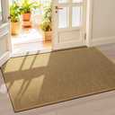 LEKEEPGO Door Mat 36"x59", Non Slip Door Mat Indoor Entrance, Rubber Backing Front Indoor Doormat Washable Absorbent Low-Profile Entryway Entry Resist Dirt Inside Door Mats, Light Brown, 3' x 4'11"