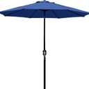 Blissun 9' Outdoor Patio Umbrella, Outdoor Table Umbrella, Yard Umbrella, Market Umbrella with 8 Sturdy Ribs, Push Button Tilt and Crank, Navy Blue