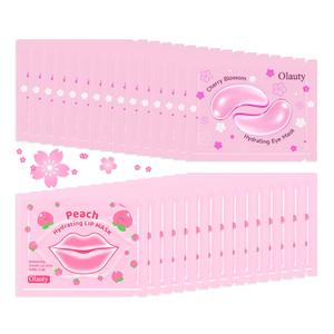 30 Pairs Lip Mask & Under Eye Patches, Pink Collagen Eye Mask Pads, Lip Mask Skincare, Bachelorette Party Favors, Mother's Day Gifts, Teacher Appreciation Gifts, Bulk Gifts for Women, Small Gifts (Cherry Blossom & Peach)