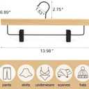 TOPIA HANGER Pants Hangers 20 Pack, Wooden Clothes Hangers with Black Clips and Rotatable Hook, Durable Natural Rubber Wood Hangers for Skirts, Pants, Jeans, Shorts - CTS05N