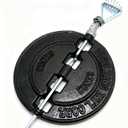 6" Cast Iron Damper, Model BM0051-A - Fits Stove Pipes & Fireplaces, Home Replacement Part, Black