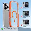 COOLQO for iPhone 17 Pro Max Case with Screen Protectors, Compatible with MagSafe, Military Grade 17FT Drop Protection, Shockproof Protective Dual-Layer Magnetic Transparent Phone Cover, Orange