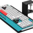 Industrial Heavy Duty Ergonomic Keyboard Tray, Quick Release Desk Mount, Space Saving Side Clamp Design, Height Adjustable for Wrist & Comfort Typing Gaming/Home/Office, 55lbs Load Capacity 18.5x8.66