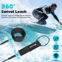 Mellbree Surfboard Leash, Premium SUP Leash Double-Side Rotatable Wirst Strap Leg Rope Flexible for Paddleboard Longboard Shortboard Stand-up Paddleboards
