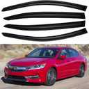 YQAUTEC Window Visors Rain Guards Shield for 2008-2017 Honda Accord, Out-Channel Window Vent Wind Deflectors Visors Shades for 08-17 Accord 4Door Sedan