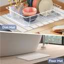 Large Stone Dish Drying Mats for Kitchen Counter, 24"16" Collapsible Quick Drying Diatomaceous Earth Mat with Non-Slip Base for Bathroom Floor White