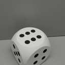 6 Inch White Large Foam Dice, Funny Giant Dice Cubes with Number Dots, Big Square Educational Toy for Game Nights Math Learning Classroom Party Favor Decorations