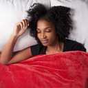 DreamTime Aromatherapy Blanket, Luxury Gift, Plush Lap Quilt, Soothing, Cinnamon Clove Scent (One Size, Red)