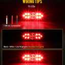 Partsam 4x Oval Led Trailer Lights 6" Stop Brake Turn Signal Rear Tail Lamp Red Lens 15LEDs w Reflector 12V IP67 Waterproof Sealed Flush Mount 3-pin Plug Water Tight Wires Rubber Grommet