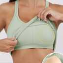 Built in Bra Tank Tops for Women Scoop Neck Longline Workout Tank Top Ribbed Seamless Yoga Racerback Tank Shirts (Green, S)