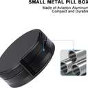 Pill Box 2 Compartment Pill Case - Portable Metal Travel Pill Container for Pocket or Purse, Waterproof Pill Organizer Holder for Medicine Vitamin Fish Oil and Supplements