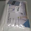 Oubonun 18 x 18 Throw Pillow Inserts, Firm and Fluffy Decorative Square Pillows for Couch Bed Sofa with Soft Cotton Cover White Cushion with Down Alternative, Pack of 2