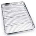 P&P CHEF 19.6 Inch Stainless Steel Baking Sheet with Rack Set (2 Pans+ 2 Racks), Cookie Sheets Baking Trays and Cooling Wire Racks, Oven & Dishwasher Safe, Pans with Flat Racks
