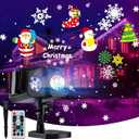 Christmas Projector Lights Outdoor 26 HD Effects (3D Ocean Wave + Patterns) Waterproof with Timer Holiday Projector Lights for Indoor Christmas Halloween Night Disco Party, RGB + Multicolor (2 in 1)