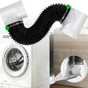Dryer Vent Hose For Tight Space | Flexible Dryer Vent Connector Kit with 4 Inch 9.8 Feet Hose | Includes 2 90-degree Dryer Vent Elbow & Dryer Vent Duct | Easy Installation Space Saving (Black)