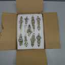 Mifoci 8 Pcs 6 Inch Mercury Glass Finial Christmas Ornaments Hanging Christmas Finials Glass Ornaments Assorted Mercury Decor for Vintage Holiday Xmas Tree Decoration(Silver)