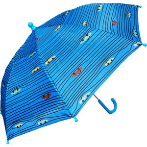 The Weather Station Children's Rain Umbrella, Manual Metal Folding Stick Umbrella, Windproof, Lightweight, Full Coverage Arc (Car Print)
