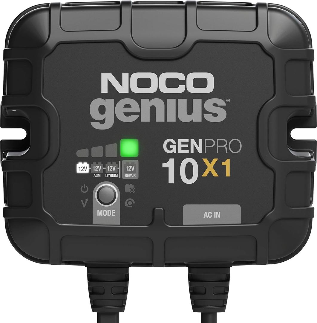 NOCO Genius GENPRO10X1: 1-Bank, 10A Onboard Battery Charger - 10A Per Bank, 12V Waterproof Marine Charger with Overcharge Protection & Temperature Compensation  for Lead-Acid & Lithium Batteries