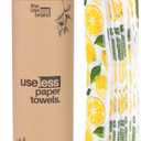 The Useless Brand Reusable Paper Towels Roll | 12 Eco Friendly Washable Cotton Flannel Towels w/Cardboard Roll | Zero Waste & Sustainable | Fits on Most Holders (Lemons, 12 Pack)