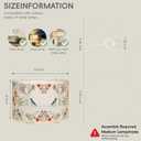 Drum Flower Lamp Shades for Table Lamps 12" Top x 12" Bottom x 8" High Linen Lampshade set of 2 Lamp Shade with E27 to E26/E14 Adapters for Floor Lamps Bedside Lamps, Assembly Required (pattern 9)