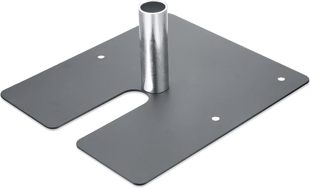 Zonon Pipe and Drape Base Plate 14 x 16 Inches Backdrop Stand Flat Brace Bracket with a Fixing Pin for Backdrops Trade Shows Events Booths and Bracket(1,2'' Diameter Fixing Pin)