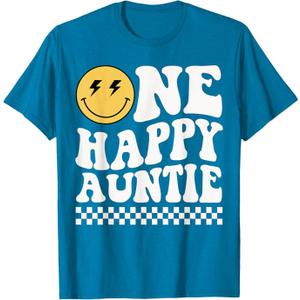 One Happy Dude Auntie 1st Birthday Family Matching T-Shirt, L Women