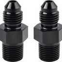 EVIL ENERGY 4AN Male Flare to 1/8" NPT Pipe Fitting Adapter Aluminum Straight Black 2PCS