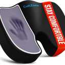 Seat Cushion, Office Chair Cushions, Car Seat Cushion, Non-Slip Sciatica & Back Coccyx Tailbone Pain Relief Chair Pad, Memory Foam Pillow for Computer Desk, Wheelchair, Driving(Black)