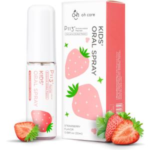 Mouth Spray for Kids Toddler Toothpaste Helper Fluoride Free Baby Toothpaste Cavity Protection Oral Care with Natural P113+ Antibacterial Peptide for Newborns to Age 12, (Strawberry), EXP 2028/03/20