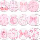 24Pcs Coquette Bow Mirror Pink Bow Cherry Pocket Portable Mirrors 2.95 Inch Round Mini Makeup Mirrors for Women Birthday Party Favors Supplies