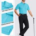 TACVASEN Mens Polo Shirts with Pocket Golf Polos Dry Fit Performance Short Sleeve Collared Shirt Casual Athletic Work (Blue, XL)
