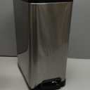 Home Zone Living 4 Gallon Slim Kitchen Trash Can with Soft Close Lid and Step Pedal, Stainless Steel Wastebasket with Removable Liner, Silver