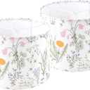 Lamp Shade Set of 2 For Table Lamps, 13" Top x 13" Bottom x 10" High(Spider), Printing Floral Leaf Modern Lampshades For Bedroom, Living Room Lamps Replacement Shades, Assembly Required, By GO&SO