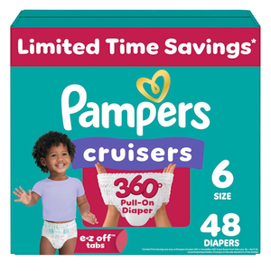 Pampers Diapers  Cruisers 360  Size 6, 48 Count, Babyproof up to 100% Leakproof PullOn Diaper