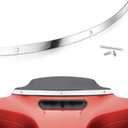 Amazicha Polished Chrome Windshield Trim Stainless Windscreen Trim Batwing Motorcycle Windshield Trim Fit for Harley Davidson Touring Street Glide Electra Glide Ultra Limited Tri Glide 2014-2024 (23.25inch)