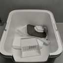 Catit Airsift Jumbo Hooded Litter Pan, Warm Gray/White - Privacy and Easy Access for Cleaning - Ideal for Larger or Multiple Cat Households