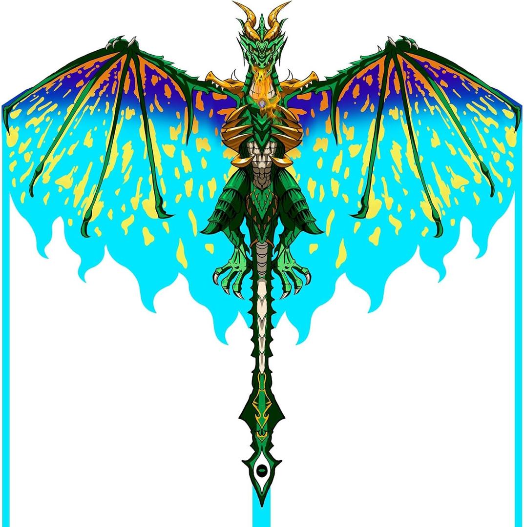 Mint's Colorful Life Dragon Kite for Kids & Adults, Easy to Fly Best Beach Kites for Beginners, 300ft Kite String Included