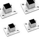 4Pcs Square Post Bases Stainless Steel Flange Anchor Bases Heavy Duty Post Brackets for Fence Deck Railing Support(1" x 1")，Posts and Accessories，Decking Posts