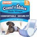 Hartz Comfitables Disposable Male Dog Wraps with Stretchy Waistband, Small 40 Count