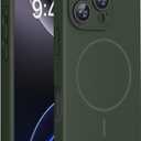 Miracase Magnetic for iPhone 16 Pro Max Case, [Soft Anti-Scratch Microfiber Lining], Compatible with MagSafe, Liquid Silicone Case Shockproof Drop Protection Phone Case for 16 ProMax,Dark Green