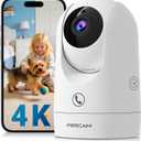 FOSCAM 4K Indoor Camera, Full Space Sense WiFi Camera with 360 Radar Auto-Tracking Baby Monitor & Pet Camera - No-Blind-Spot View, One Touch Call, Human/Motion/Sound Detection, Compatible with Alexa (White)