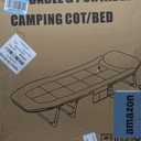 Camping Cot with Mattress, No Assembly Required Heavy Duty Folding Camping Cot for Adults, 550 Lbs Capacity Adjustable Portable Sleeping Bed for Indoor, Outdoor & Patio Use (L''70), L''70in