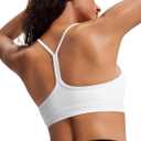 JOYSPELS Comfy Racerback Sports Bras for Women with Removable Pads Luxury Dupe for Workout & Daily Use, A-C Cups (White, M)
