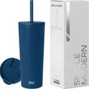 Simple Modern Insulated Tumbler with Lid and Straw | Iced Coffee Cup Reusable Stainless Steel Water Bottle Travel Mug | Gifts for Women Men Her Him | Classic Collection | 24oz | Slumberland
