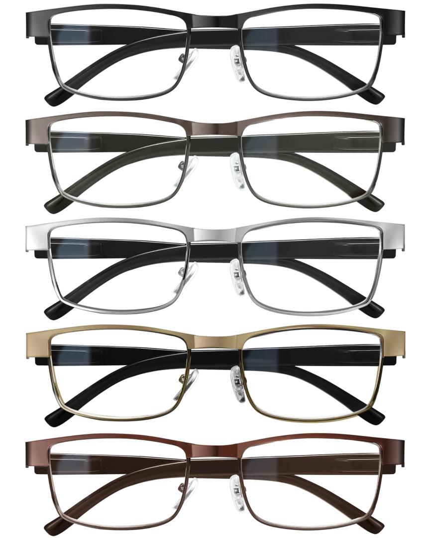 BLS 1.75 Businessman Rectangular Reading Glasses - Professional Durable Readers - Blue-Light Blocking Lenses