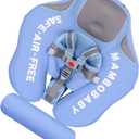 Non-Inflatable Float Infant Lying Swimming Ring Pool Swim Trainer with Tail Float for 3-24 Months (Light Blue)