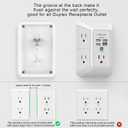 Wall Charger, Surge Protector, QINLIANF 5 Outlet Extender with 4 USB Charging Ports, 3-Sided 1680J Power Strip Multi Plug Adapter Spaced for Home Travel Office (White)